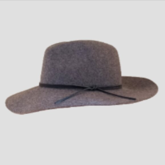 NWOT Phenix Wool Felt Fedora Hat Leather Trim 4" Wide Brim Adjustable Size Gray - Picture 4 of 17